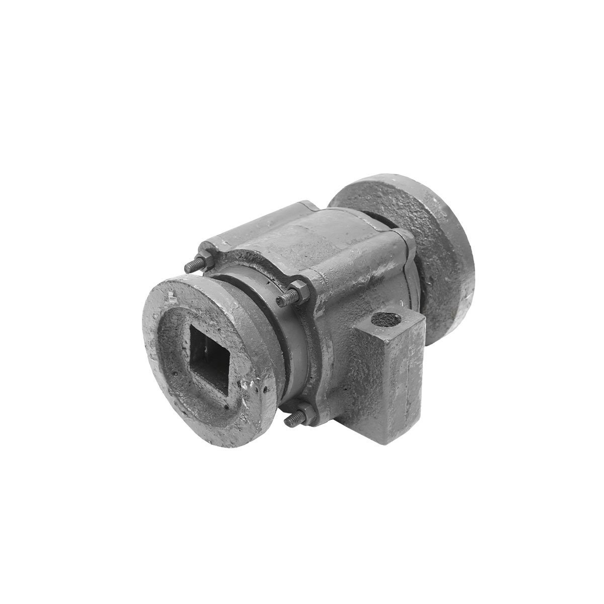 Lagar disc asamblat cu rulmenti 32015 si semimosoare - patrat de 40mm - distanta gauri 165mm
